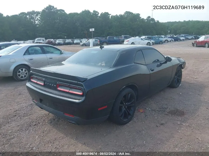 2016 Dodge Challenger Sxt Plus VIN: 2C3CDZAG7GH119689 Lot: 40019674