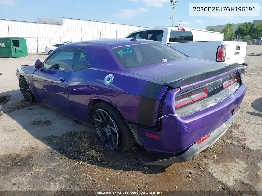 2016 Dodge Challenger R/T Scat Pack VIN: 2C3CDZFJ7GH195191 Lot: 40101124