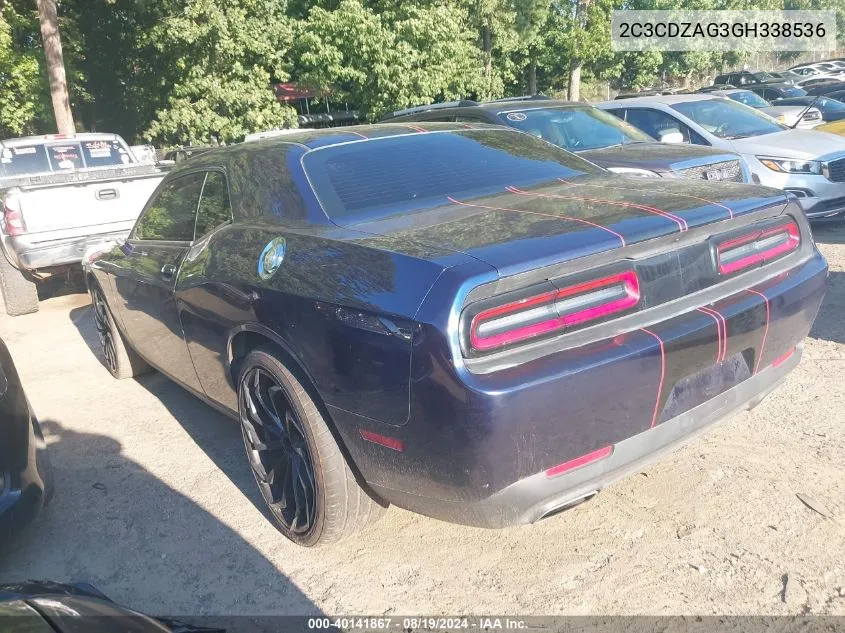 2C3CDZAG3GH338536 2016 Dodge Challenger Sxt