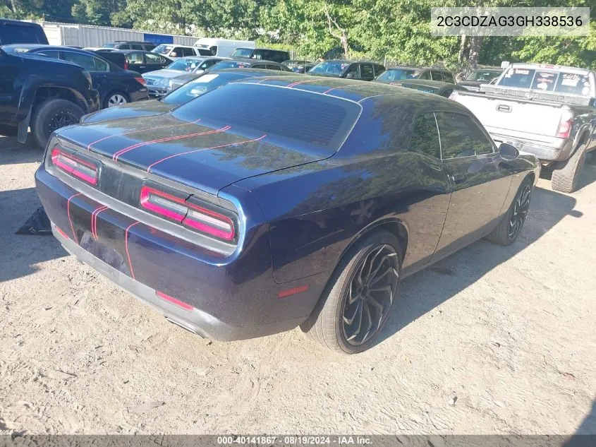 2C3CDZAG3GH338536 2016 Dodge Challenger Sxt