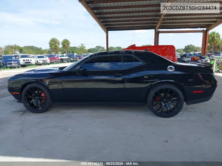 2016 Dodge Challenger R/T Plus VIN: 2C3CDZBT5GH284474 Lot: 40146324