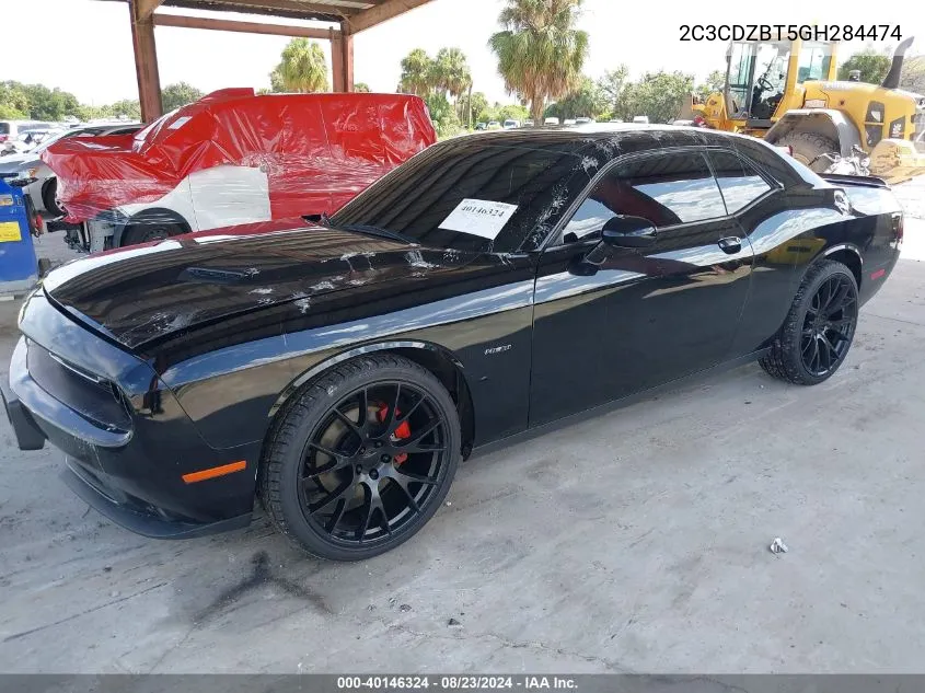 2016 Dodge Challenger R/T Plus VIN: 2C3CDZBT5GH284474 Lot: 40146324