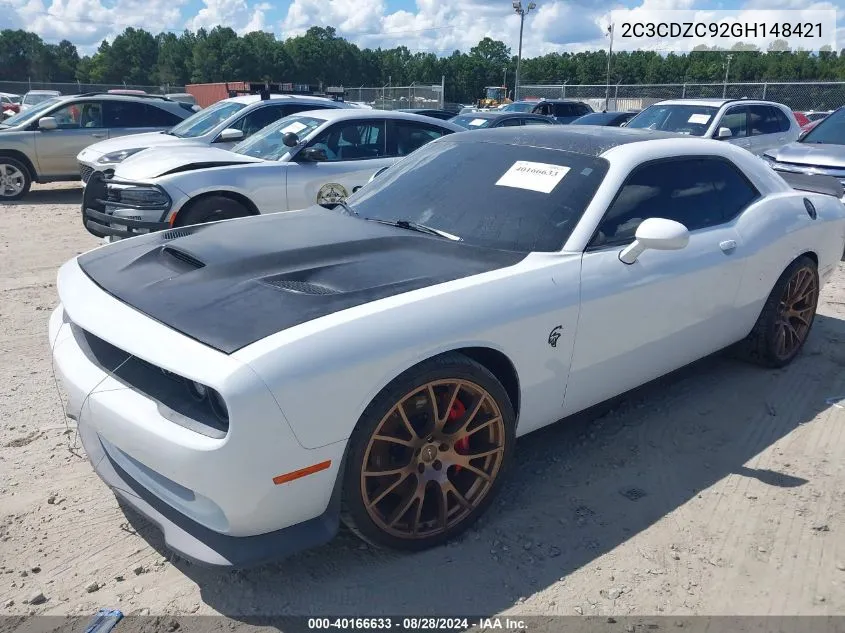 2C3CDZC92GH148421 2016 Dodge Challenger Srt Hellcat