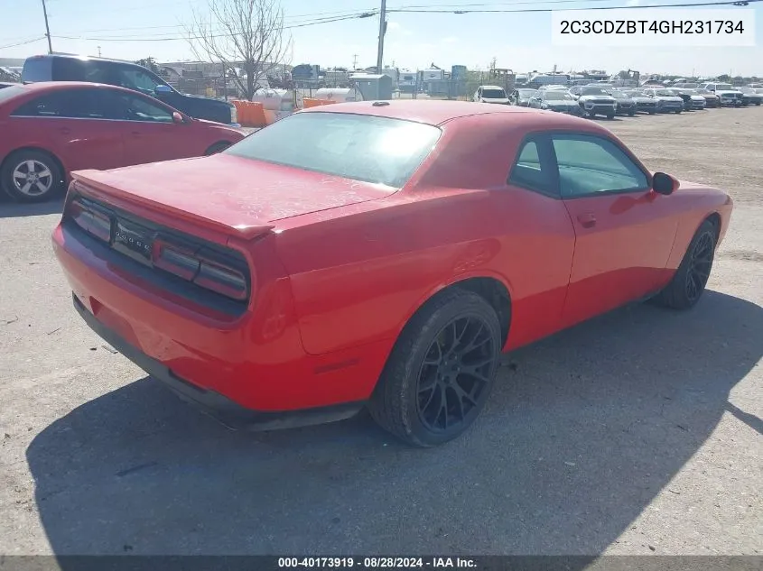 2C3CDZBT4GH231734 2016 Dodge Challenger R/T