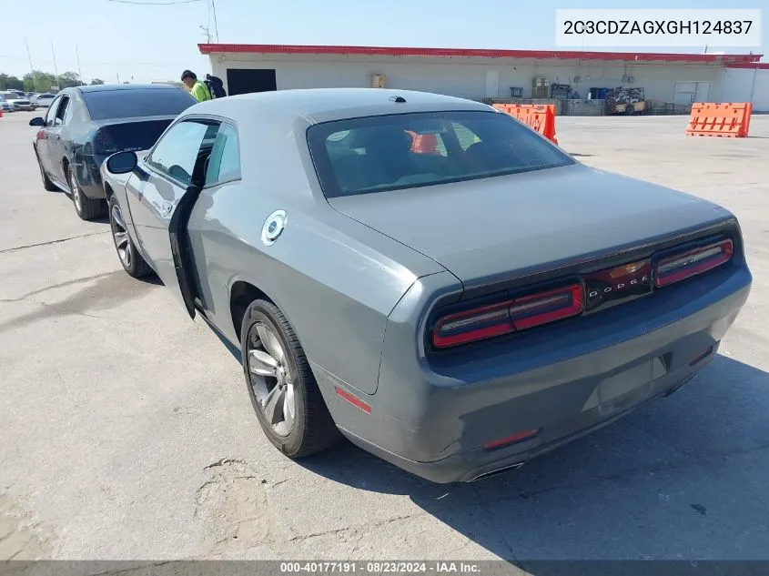 2C3CDZAGXGH124837 2016 Dodge Challenger Sxt