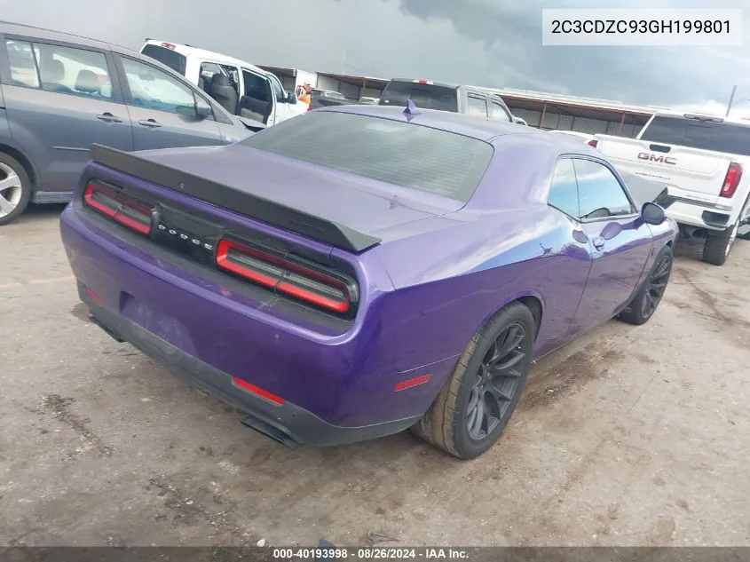 2C3CDZC93GH199801 2016 Dodge Challenger Srt Hellcat