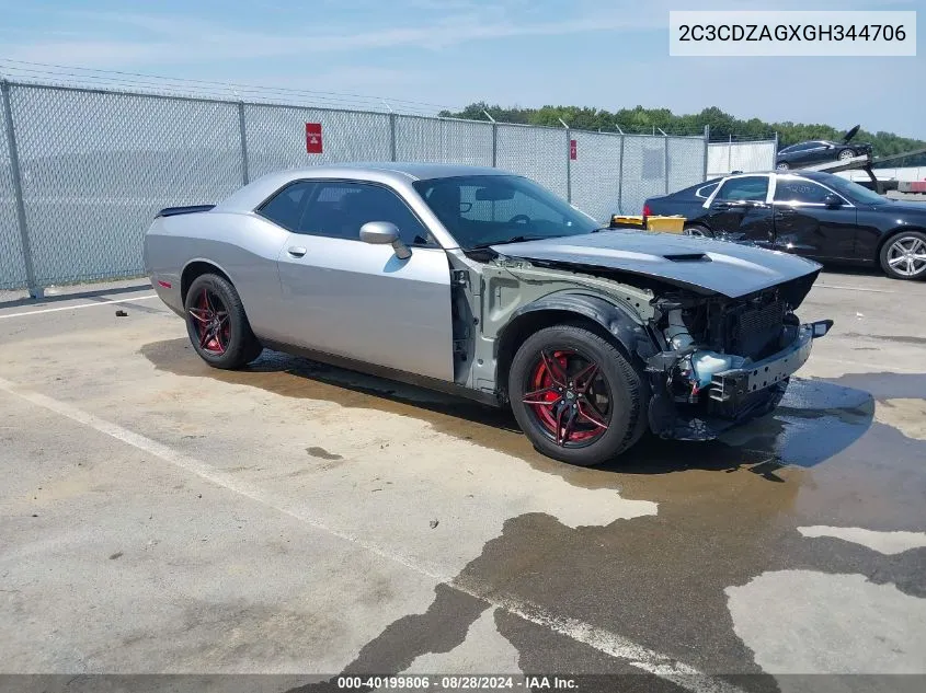 2C3CDZAGXGH344706 2016 Dodge Challenger Sxt