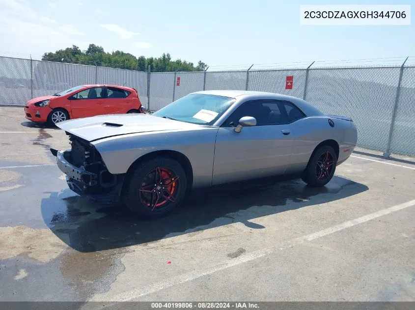 2016 Dodge Challenger Sxt VIN: 2C3CDZAGXGH344706 Lot: 40199806