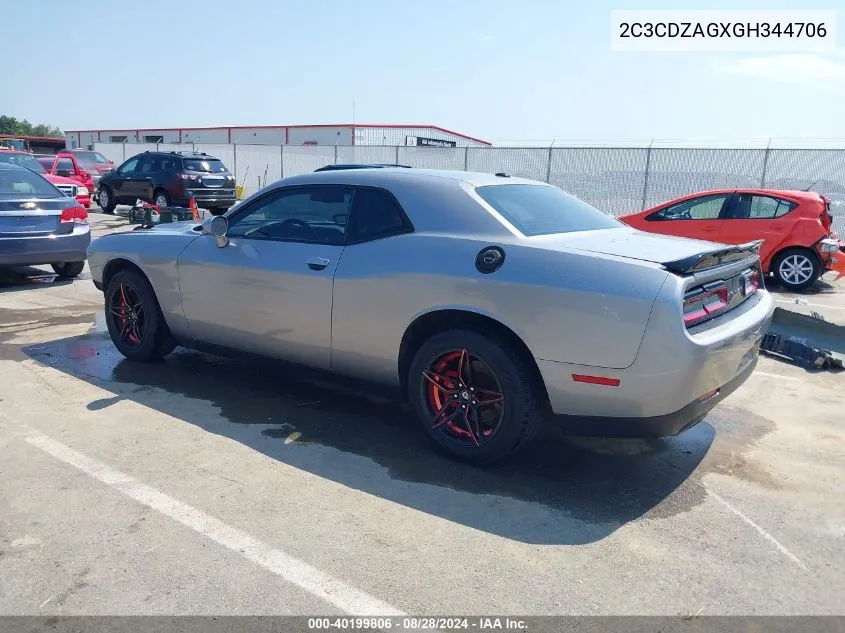 2C3CDZAGXGH344706 2016 Dodge Challenger Sxt