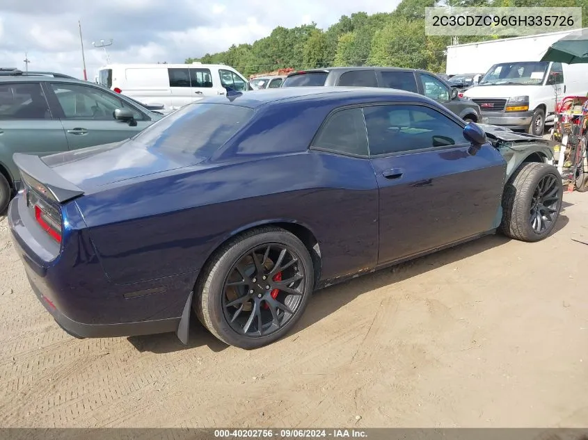 2C3CDZC96GH335726 2016 Dodge Challenger Srt Hellcat