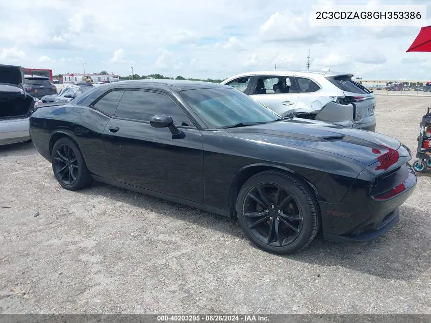 2C3CDZAG8GH353386 2016 Dodge Challenger Sxt