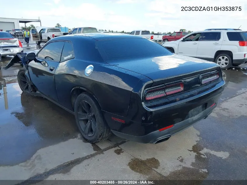 2016 Dodge Challenger Sxt VIN: 2C3CDZAG1GH353875 Lot: 40203485