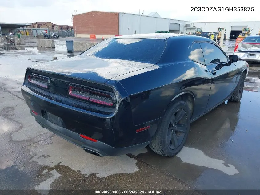 2016 Dodge Challenger Sxt VIN: 2C3CDZAG1GH353875 Lot: 40203485