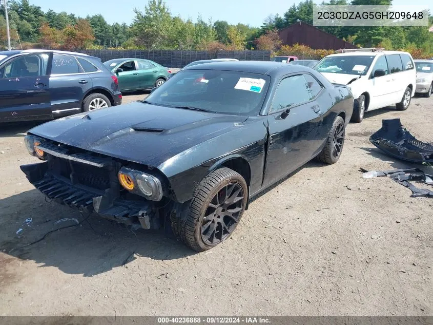 2016 Dodge Challenger Sxt VIN: 2C3CDZAG5GH209648 Lot: 40236888