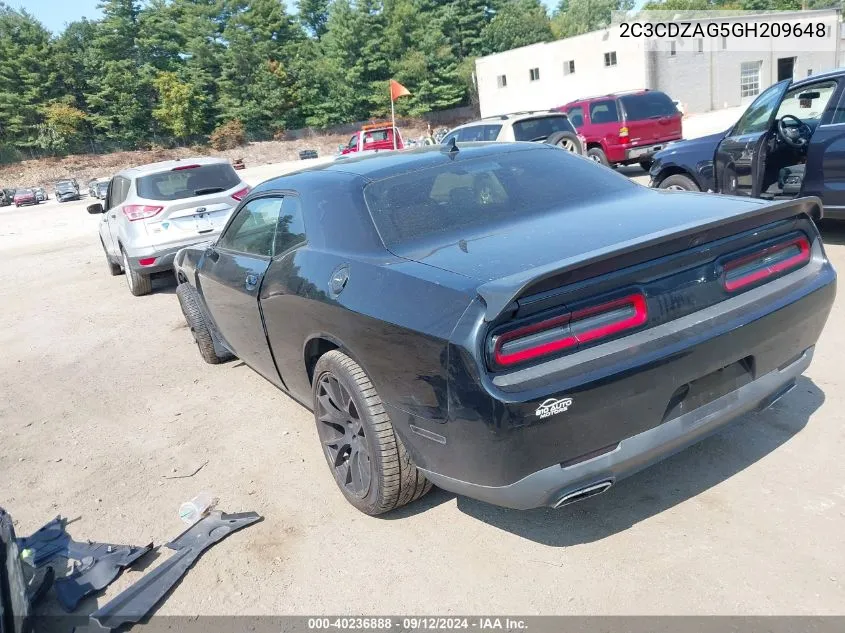 2016 Dodge Challenger Sxt VIN: 2C3CDZAG5GH209648 Lot: 40236888