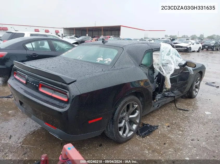 2016 Dodge Challenger Sxt VIN: 2C3CDZAG3GH331635 Lot: 40240218