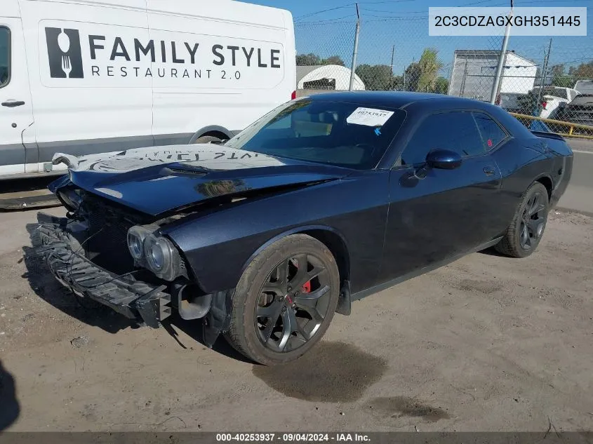 2016 Dodge Challenger Sxt VIN: 2C3CDZAGXGH351445 Lot: 40253937