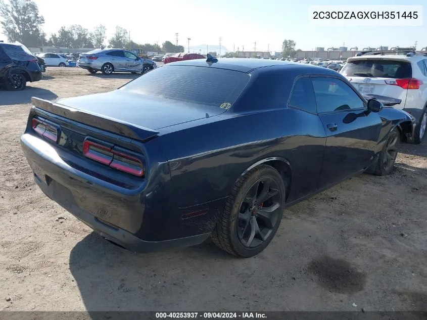 2016 Dodge Challenger Sxt VIN: 2C3CDZAGXGH351445 Lot: 40253937