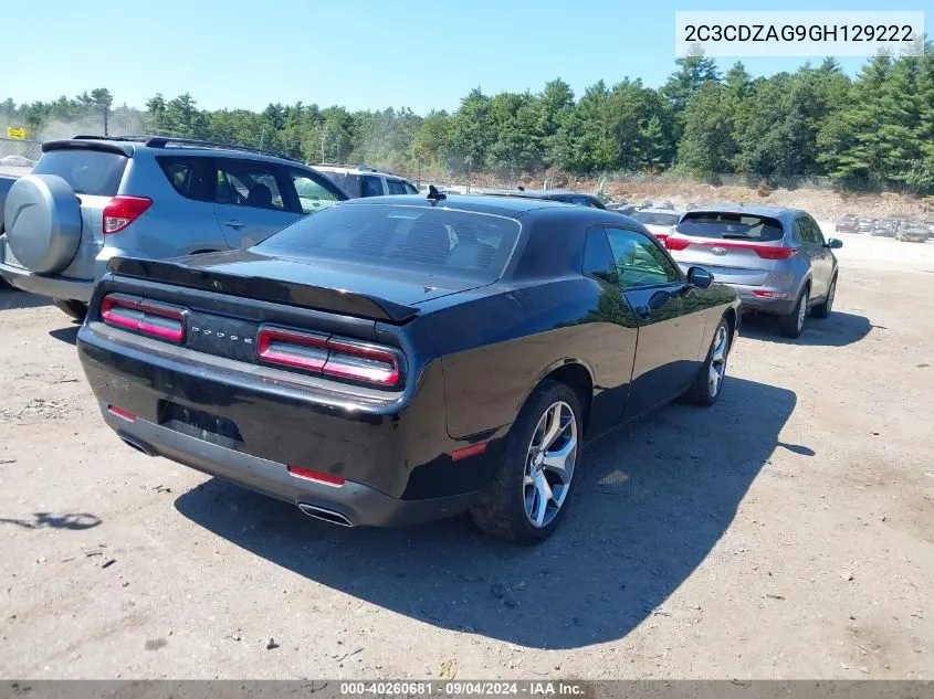 2C3CDZAG9GH129222 2016 Dodge Challenger Sxt Plus