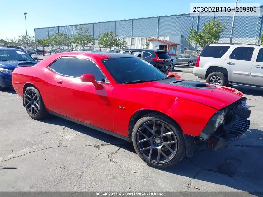 2016 Dodge Challenger R/T Plus Shaker VIN: 2C3CDZBT1GH209805 Lot: 40293737