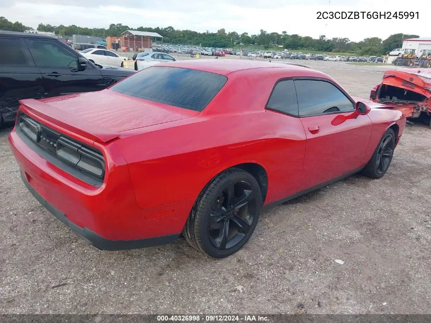 2C3CDZBT6GH245991 2016 Dodge Challenger R/T