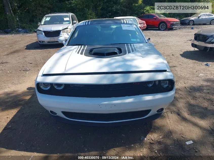 2016 Dodge Challenger R/T Plus Shaker VIN: 2C3CDZBT2GH300694 Lot: 40330070