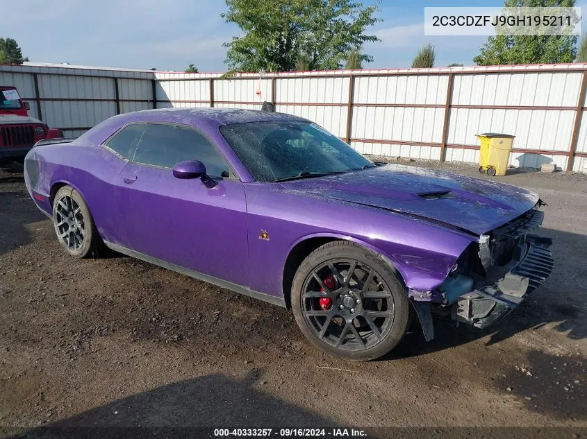 2016 Dodge Challenger R/T Scat Pack VIN: 2C3CDZFJ9GH195211 Lot: 40333257