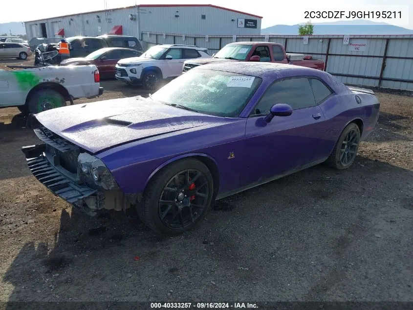 2016 Dodge Challenger R/T Scat Pack VIN: 2C3CDZFJ9GH195211 Lot: 40333257