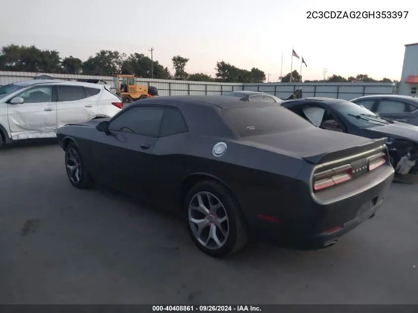 2016 Dodge Challenger Sxt VIN: 2C3CDZAG2GH353397 Lot: 40408861