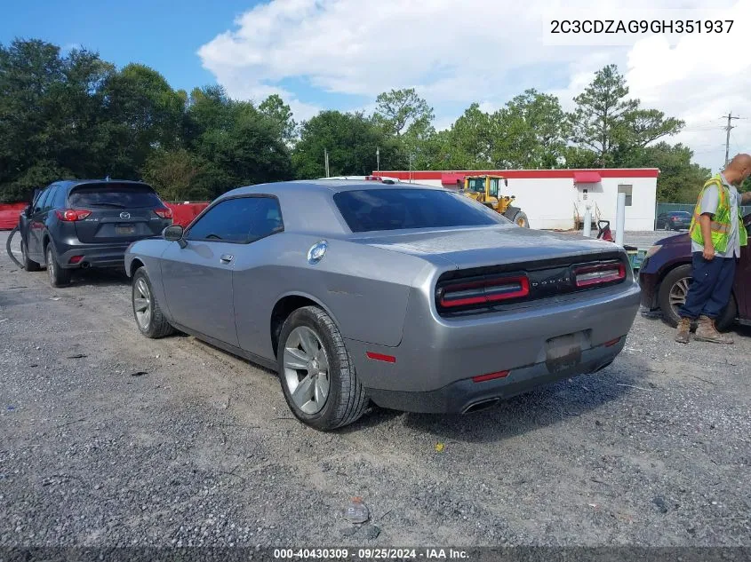 2016 Dodge Challenger Sxt VIN: 2C3CDZAG9GH351937 Lot: 40430309