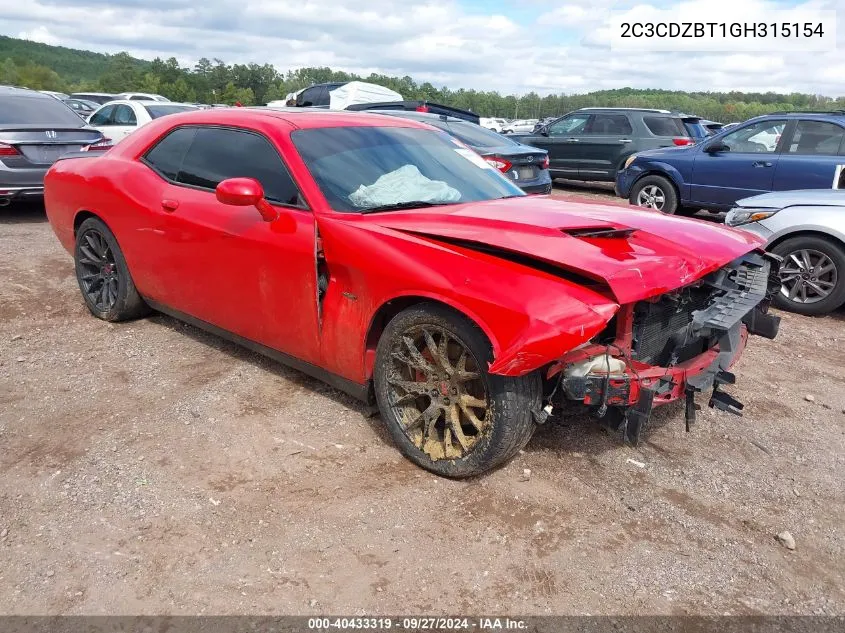 2016 Dodge Challenger R/T Plus VIN: 2C3CDZBT1GH315154 Lot: 40433319