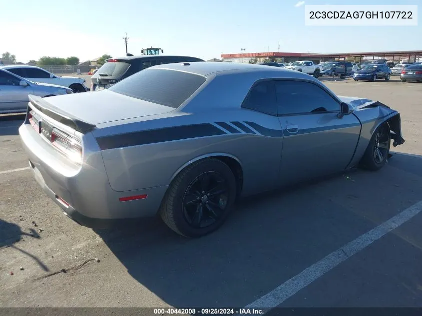 2016 Dodge Challenger Sxt VIN: 2C3CDZAG7GH107722 Lot: 40442008