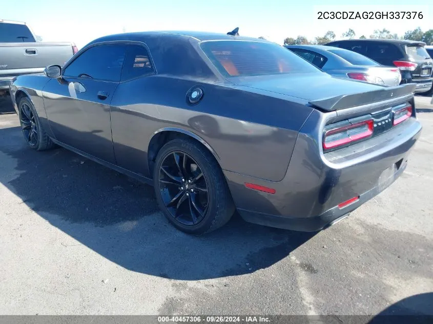 2016 Dodge Challenger Sxt Plus VIN: 2C3CDZAG2GH337376 Lot: 40457306