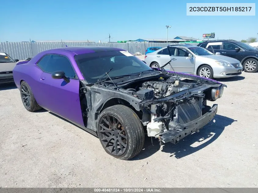 2016 Dodge Challenger R/T Plus VIN: 2C3CDZBT5GH185217 Lot: 40481024