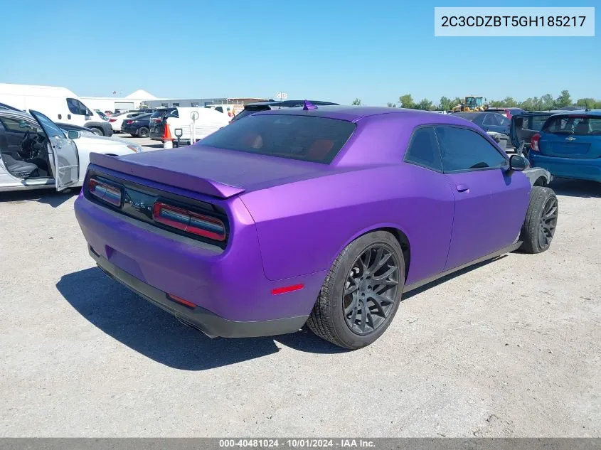 2016 Dodge Challenger R/T Plus VIN: 2C3CDZBT5GH185217 Lot: 40481024