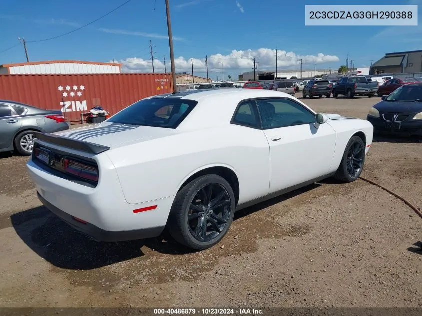 2016 Dodge Challenger Sxt VIN: 2C3CDZAG3GH290388 Lot: 40486879