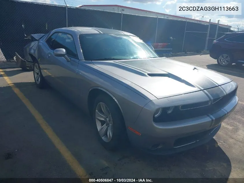 2016 Dodge Challenger Sxt VIN: 2C3CDZAG3GH113663 Lot: 40506847