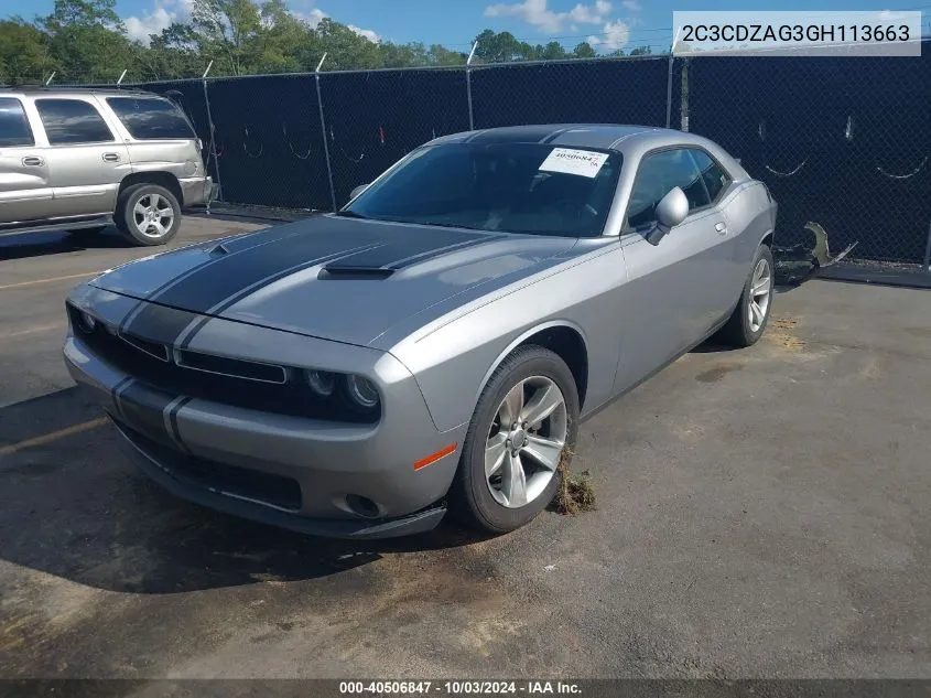 2016 Dodge Challenger Sxt VIN: 2C3CDZAG3GH113663 Lot: 40506847