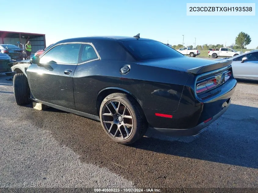 2016 Dodge Challenger R/T Plus Shaker VIN: 2C3CDZBTXGH193538 Lot: 40508223