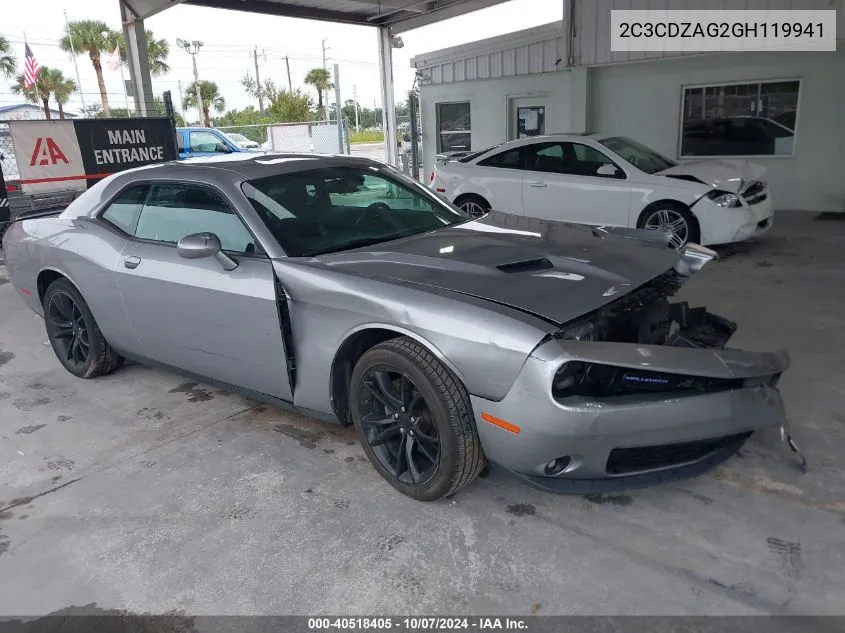 2016 Dodge Challenger Sxt VIN: 2C3CDZAG2GH119941 Lot: 40518405