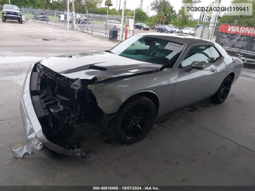 2016 Dodge Challenger Sxt VIN: 2C3CDZAG2GH119941 Lot: 40518405