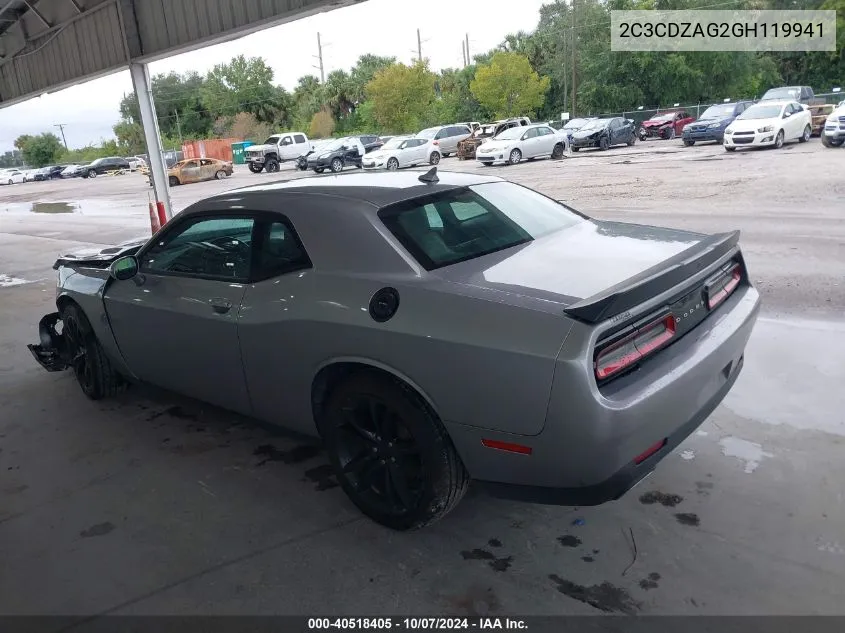 2016 Dodge Challenger Sxt VIN: 2C3CDZAG2GH119941 Lot: 40518405