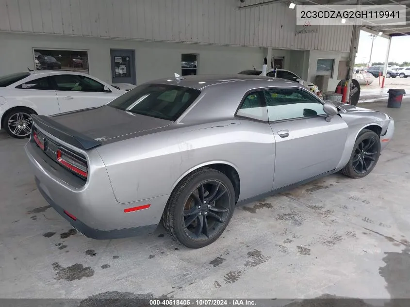 2016 Dodge Challenger Sxt VIN: 2C3CDZAG2GH119941 Lot: 40518405