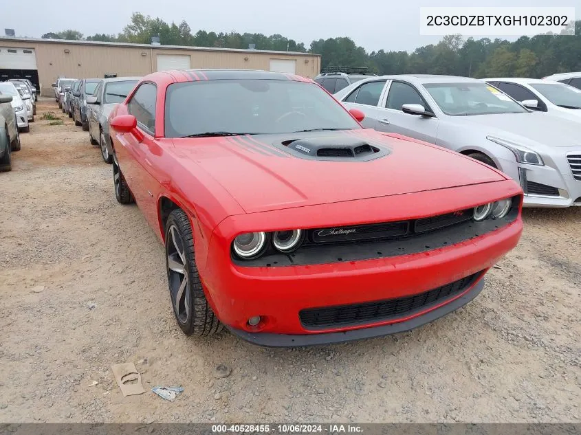 2016 Dodge Challenger R/T Shaker VIN: 2C3CDZBTXGH102302 Lot: 40528455