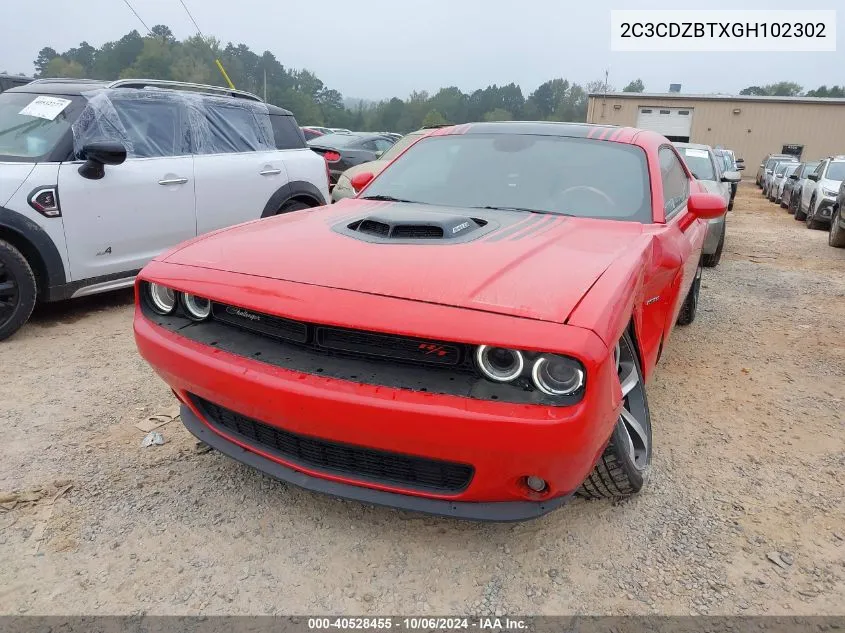 2016 Dodge Challenger R/T Shaker VIN: 2C3CDZBTXGH102302 Lot: 40528455