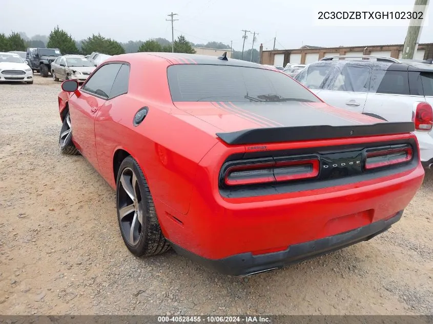 2016 Dodge Challenger R/T Shaker VIN: 2C3CDZBTXGH102302 Lot: 40528455