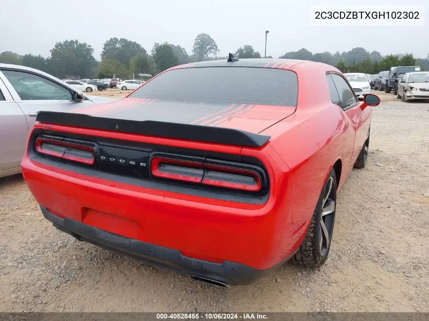 2016 Dodge Challenger R/T Shaker VIN: 2C3CDZBTXGH102302 Lot: 40528455