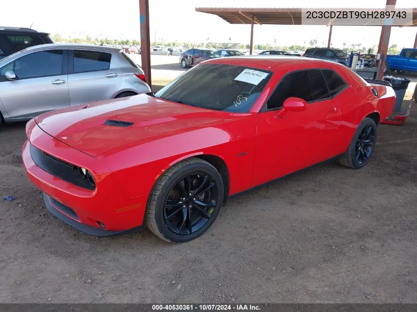 2016 Dodge Challenger R/T VIN: 2C3CDZBT9GH289743 Lot: 40530361