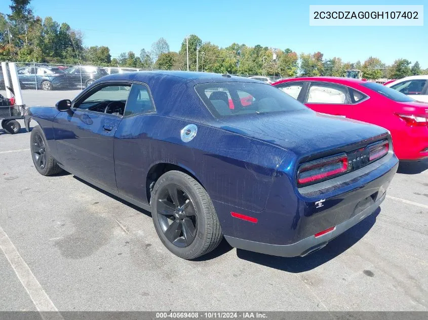 2016 Dodge Challenger Sxt VIN: 2C3CDZAG0GH107402 Lot: 40569408