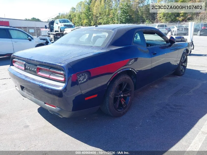 2016 Dodge Challenger Sxt VIN: 2C3CDZAG0GH107402 Lot: 40569408